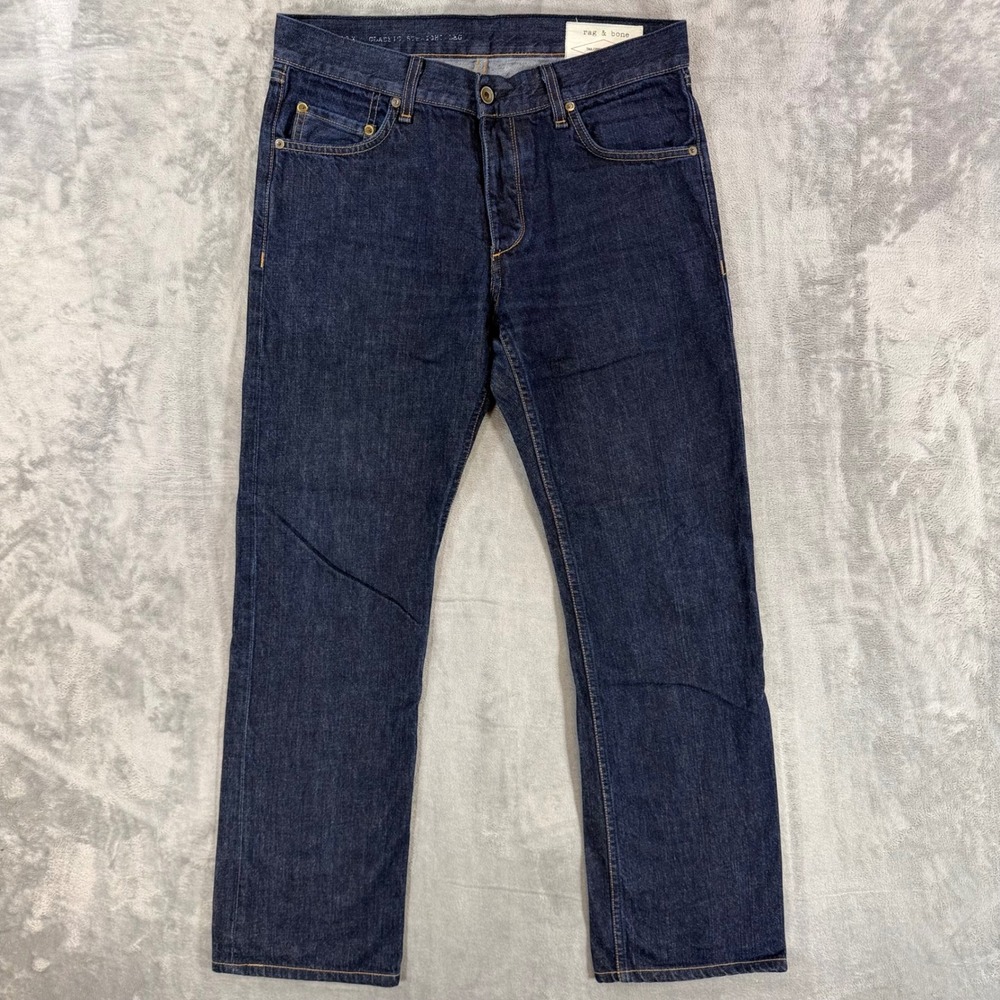 Rag & Bone RB 11X Classic Straight Leg Jeans Mens 32x30 Dark Blue Workwear